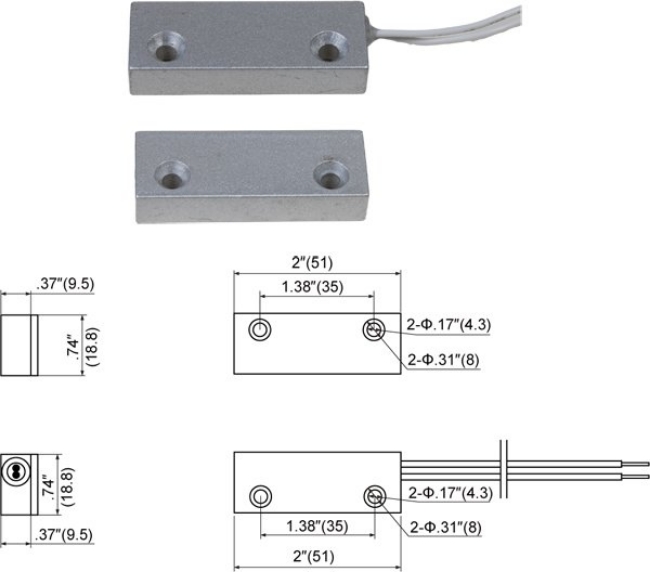 Poza cu Contact magnetic aparent pentru usi metalice MET 200