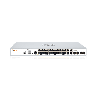 Poza cu Switch PoE 24 porturi Gigabit cu L2 management prin cloud, montabil in rack