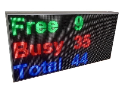 Poza cu Metrici LED Display RGB128x64 - 128 x 64 pixeli, de la 6~8 caractere pe 1 rand pana la  9~12 caractere pe 3 randuri, LED-uri RGB, comnicare prin Ethernet si Wi-Fi cu Metrici