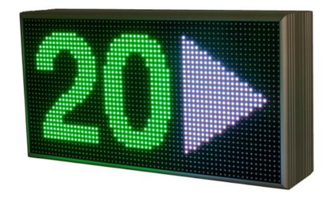 Poza cu Metrici LED Display RGBARR - 2 numere si 1 sageata, LED-uri RGB, comunicare prin Wi-Fi cu Metrici