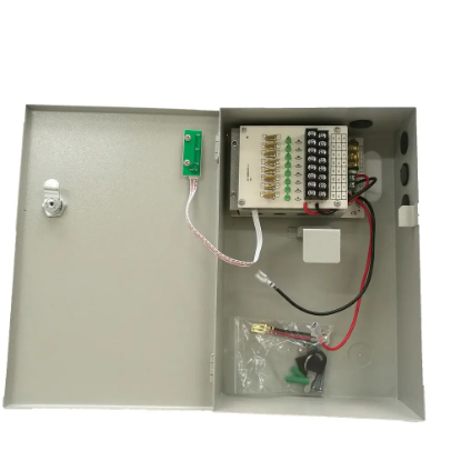 Poza cu Ansamblu format din cutie metalica + sursa in comutatie 10 A/12V